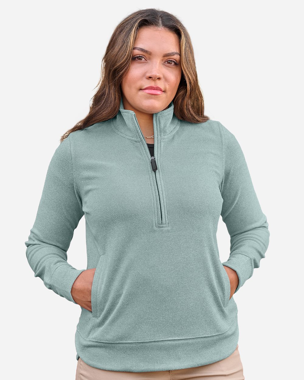 J. America-8762-Women's Element Fleece Quarter-Zip Sweatshirt - Image 7