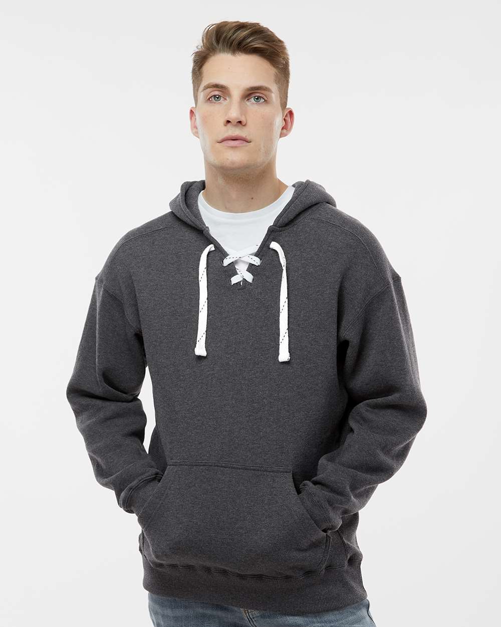 J. America-8830-Sport Lace Hooded Sweatshirt - Image 17