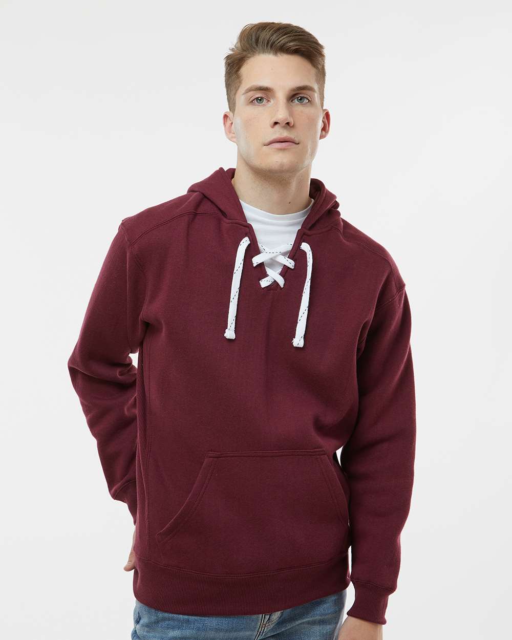 J. America-8830-Sport Lace Hooded Sweatshirt - Image 29