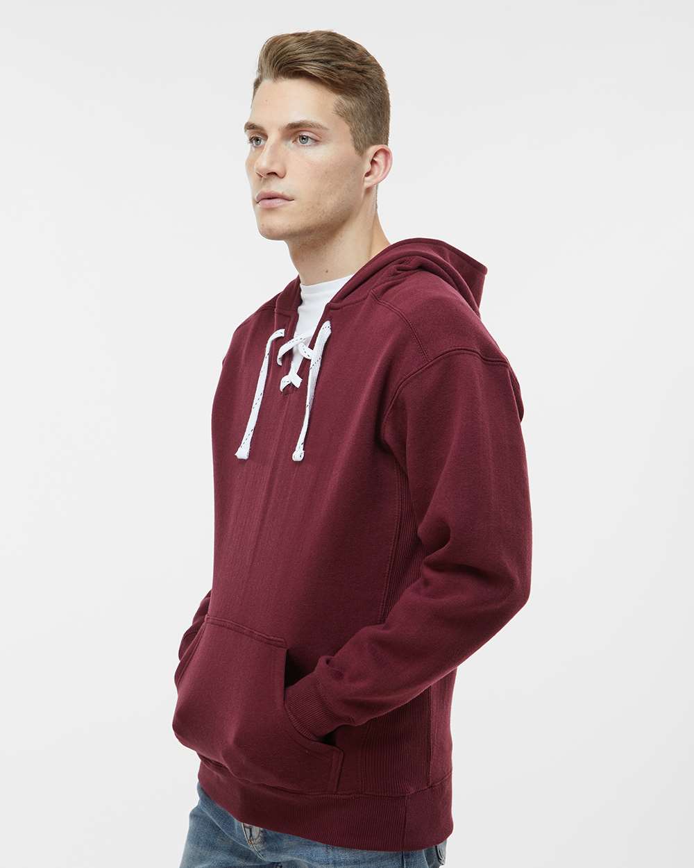 J. America-8830-Sport Lace Hooded Sweatshirt - Image 30