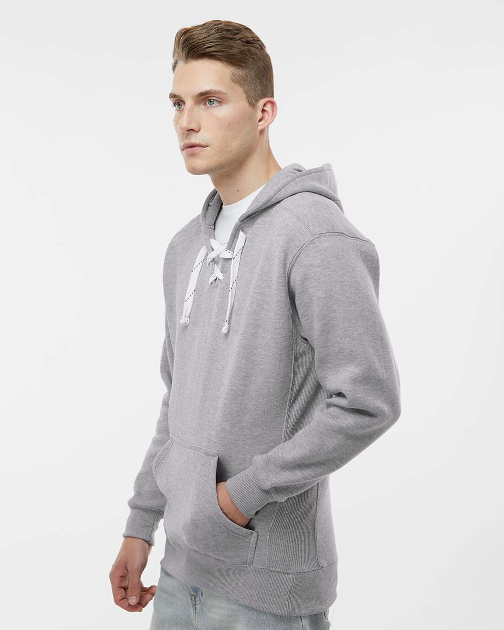 J. America-8830-Sport Lace Hooded Sweatshirt - Image 38