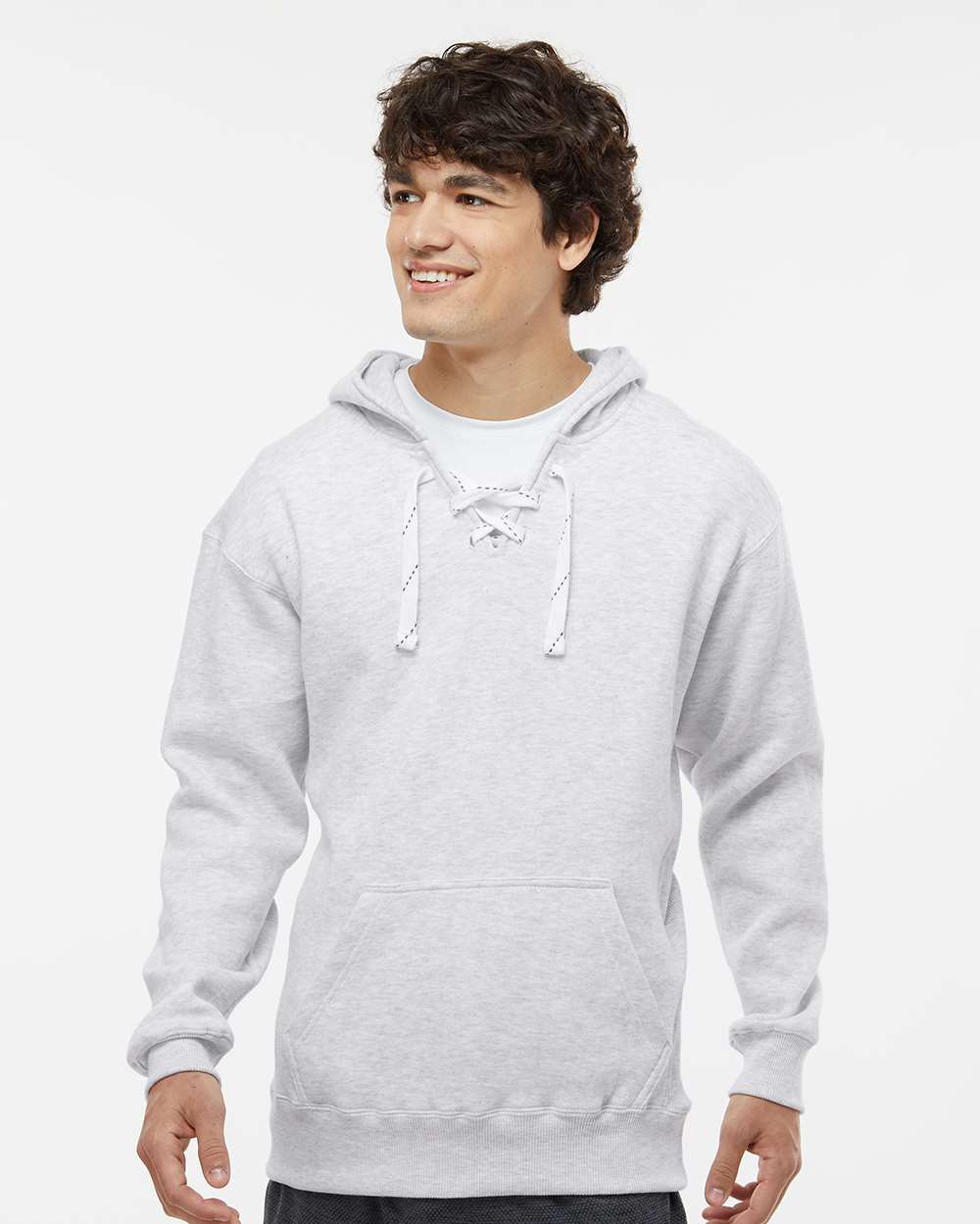 J. America-8830-Sport Lace Hooded Sweatshirt - Image 4