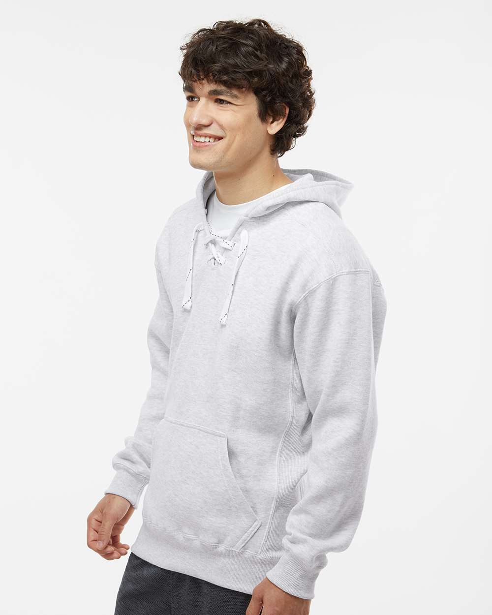 J. America-8830-Sport Lace Hooded Sweatshirt - Image 5