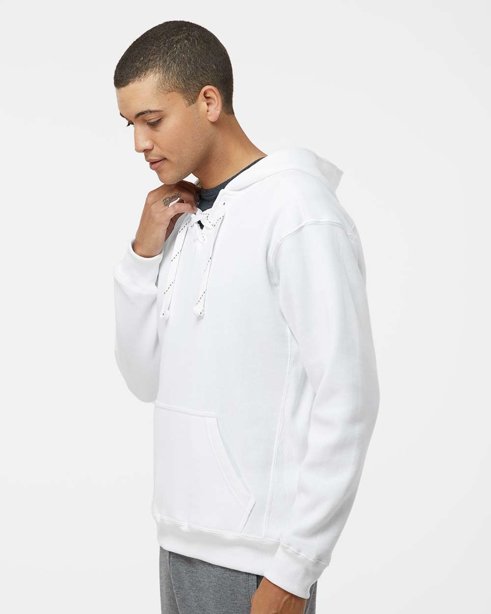 J. America-8830-Sport Lace Hooded Sweatshirt - Image 62