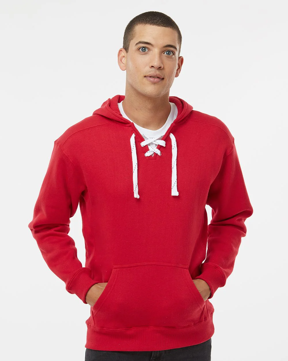 J. America-8830-Sport Lace Hooded Sweatshirt - Image 7