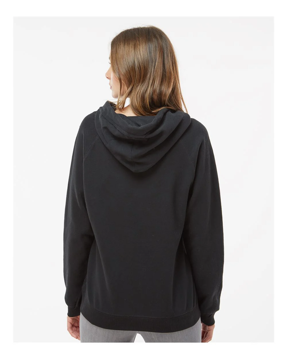 J. America-8836-Women's Sueded V-Neck Hooded Sweatshirt - Image 6
