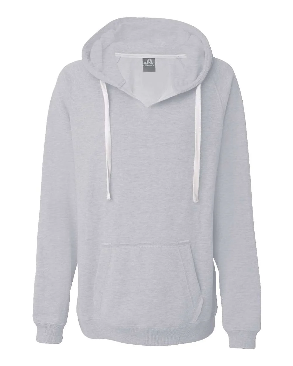 J. America-8836-Women's Sueded V-Neck Hooded Sweatshirt - Image 8