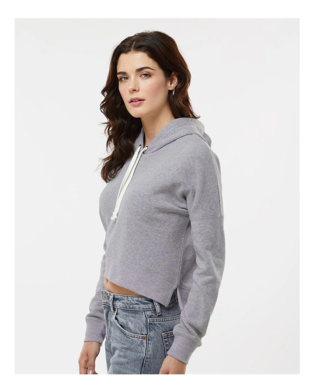 J. America-8853-Women's Crop Hooded Sweatshirt - Image 36
