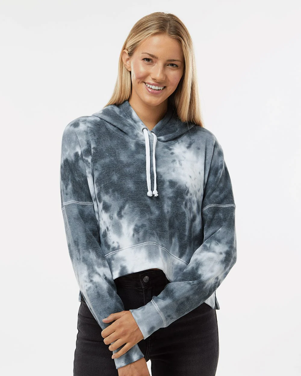 J. America-8853-Women's Crop Hooded Sweatshirt - Image 7