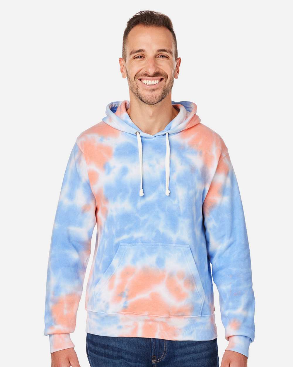 J. America-8861-Tie-Dyed Fleece Hooded Sweatshirt - Image 41