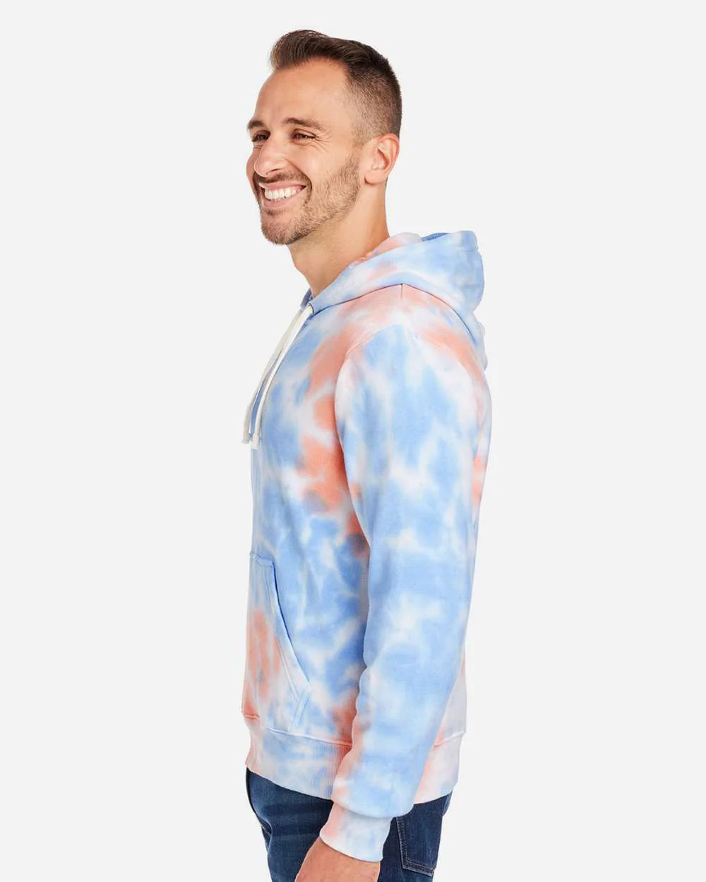 J. America-8861-Tie-Dyed Fleece Hooded Sweatshirt - Image 42