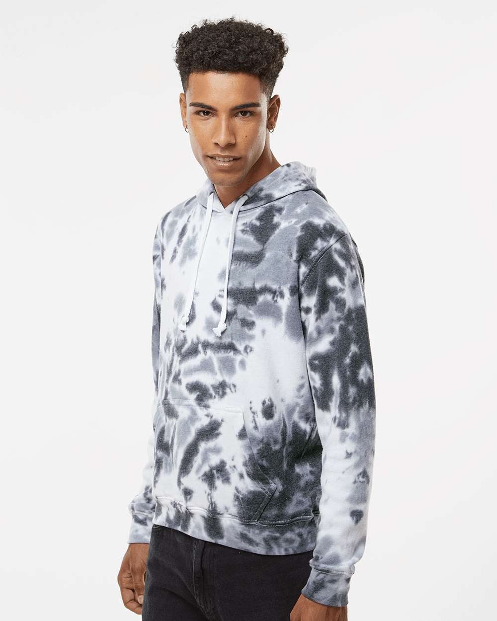 J. America-8861-Tie-Dyed Fleece Hooded Sweatshirt - Image 5