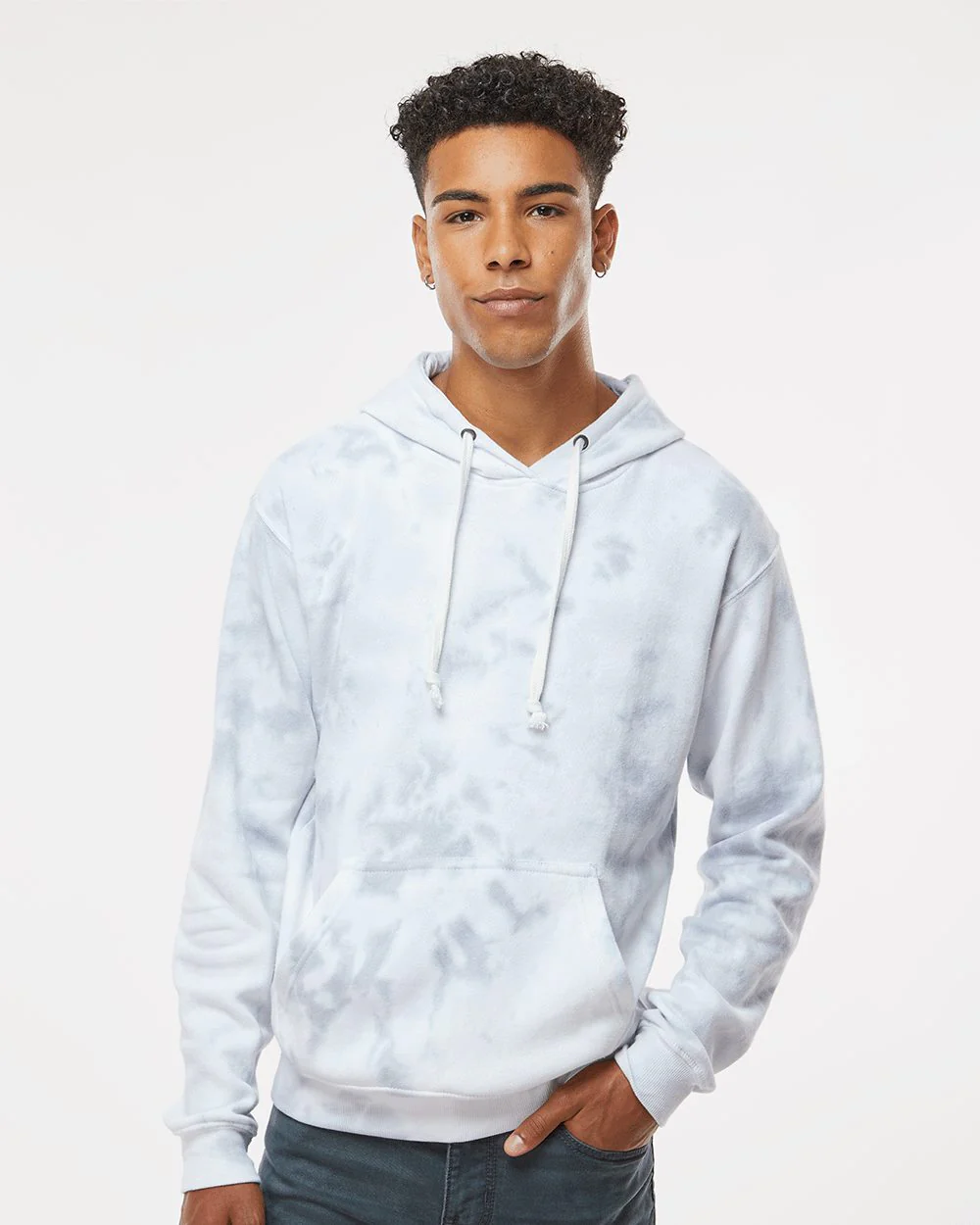 J. America-8861-Tie-Dyed Fleece Hooded Sweatshirt - Image 7