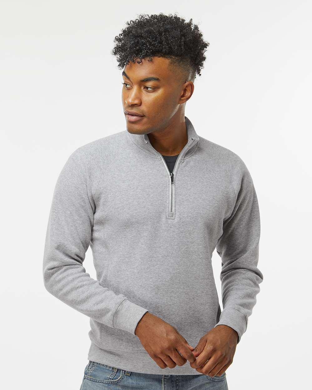 J. America-8869-Triblend Quarter-Zip Sweatshirt - Image 17