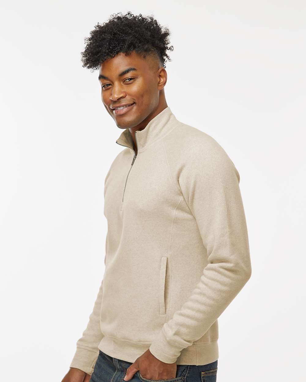 J. America-8869-Triblend Quarter-Zip Sweatshirt - Image 24
