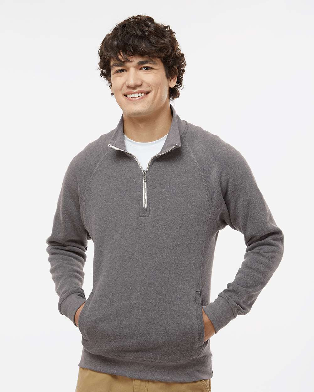 J. America-8869-Triblend Quarter-Zip Sweatshirt - Image 34