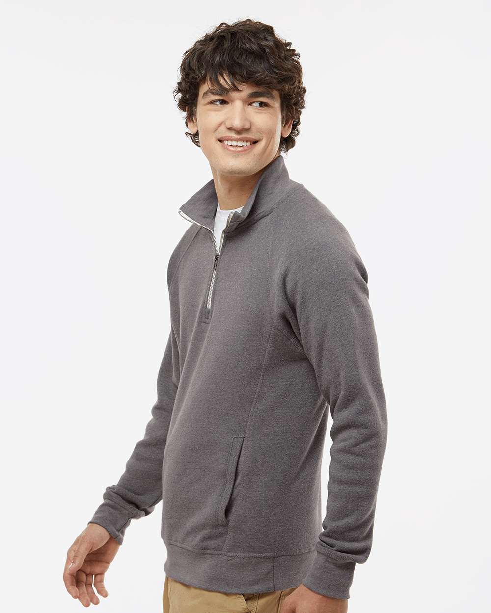 J. America-8869-Triblend Quarter-Zip Sweatshirt - Image 35