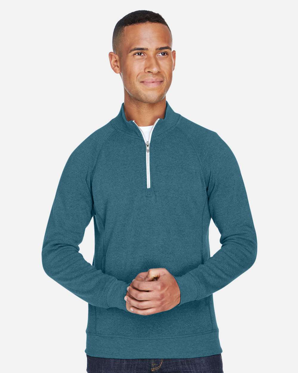 J. America-8869-Triblend Quarter-Zip Sweatshirt - Image 39
