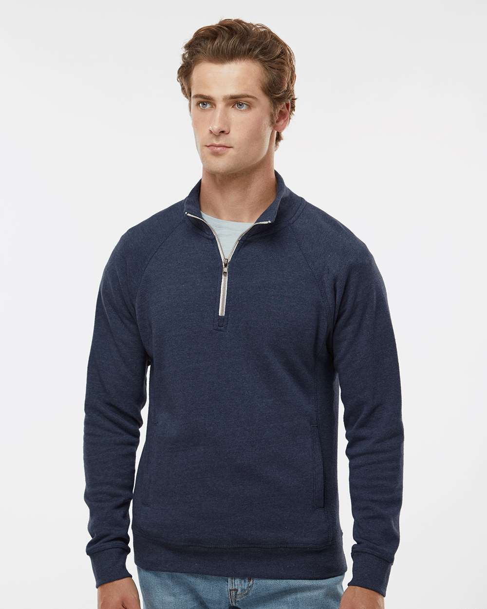 J. America-8869-Triblend Quarter-Zip Sweatshirt - Image 45