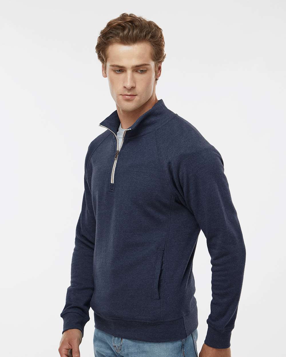 J. America-8869-Triblend Quarter-Zip Sweatshirt - Image 46