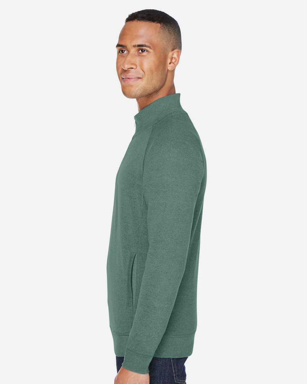 J. America-8869-Triblend Quarter-Zip Sweatshirt - Image 5