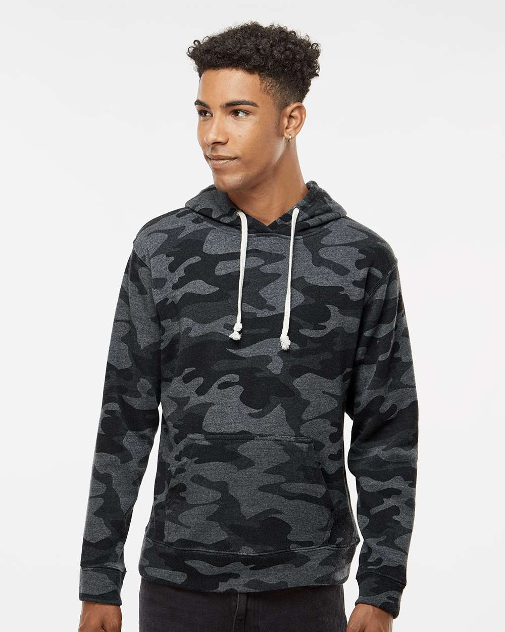 J. America-8871-Triblend Fleece Hooded Sweatshirt - Image 11