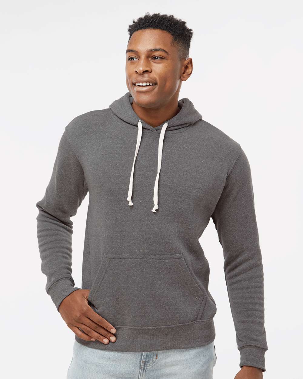 J. America-8871-Triblend Fleece Hooded Sweatshirt - Image 155