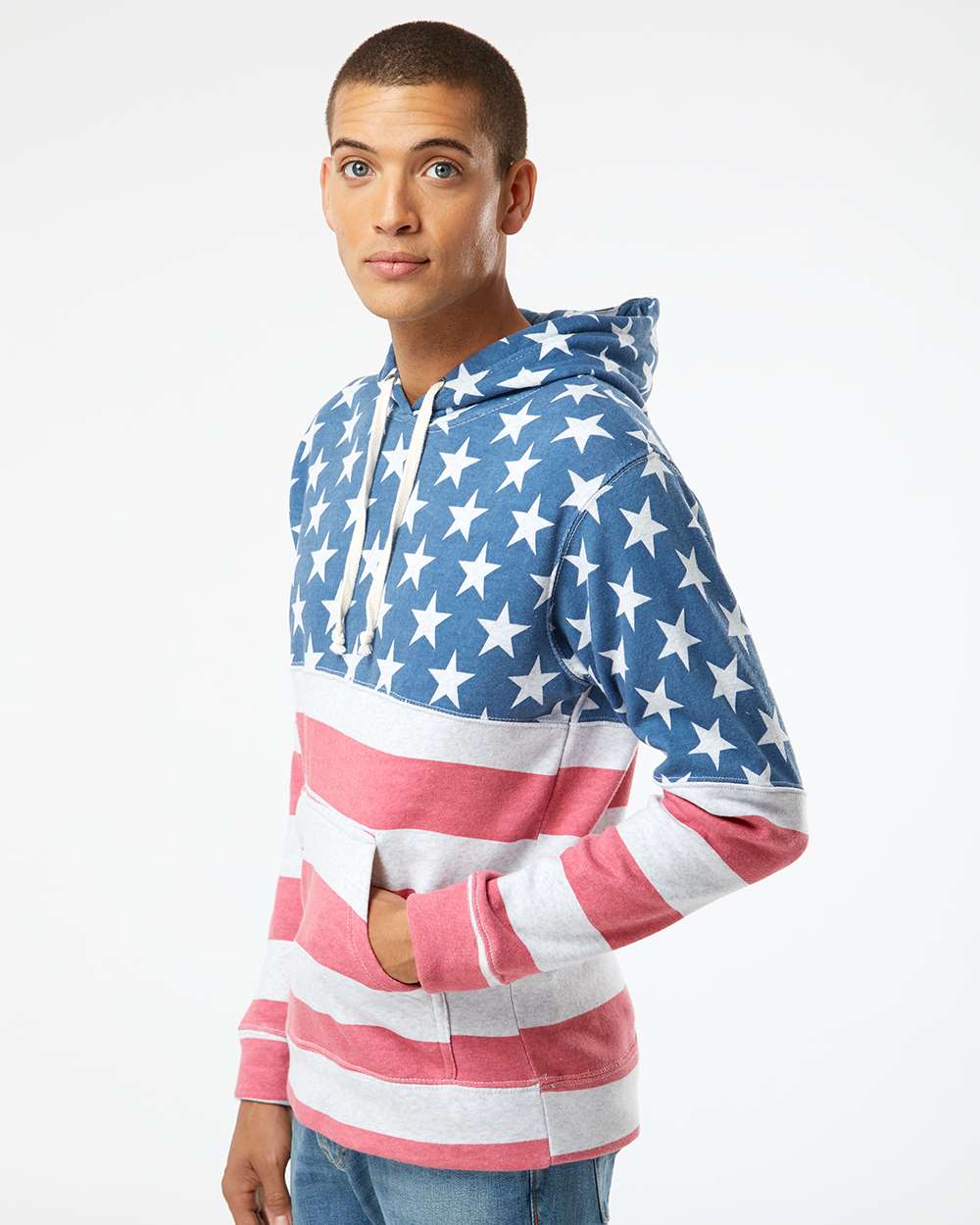 J. America-8871-Triblend Fleece Hooded Sweatshirt - Image 173