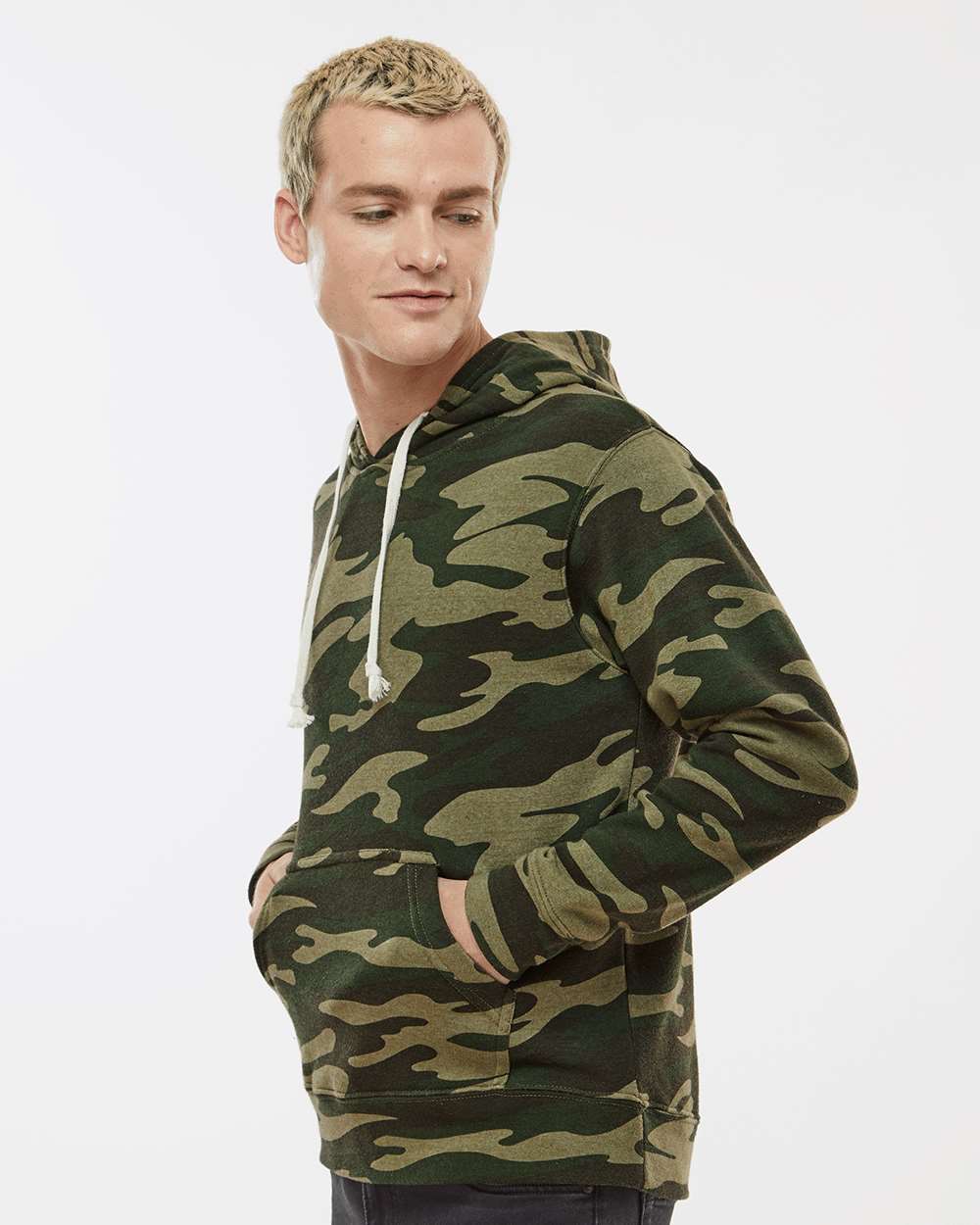 J. America-8871-Triblend Fleece Hooded Sweatshirt - Image 42