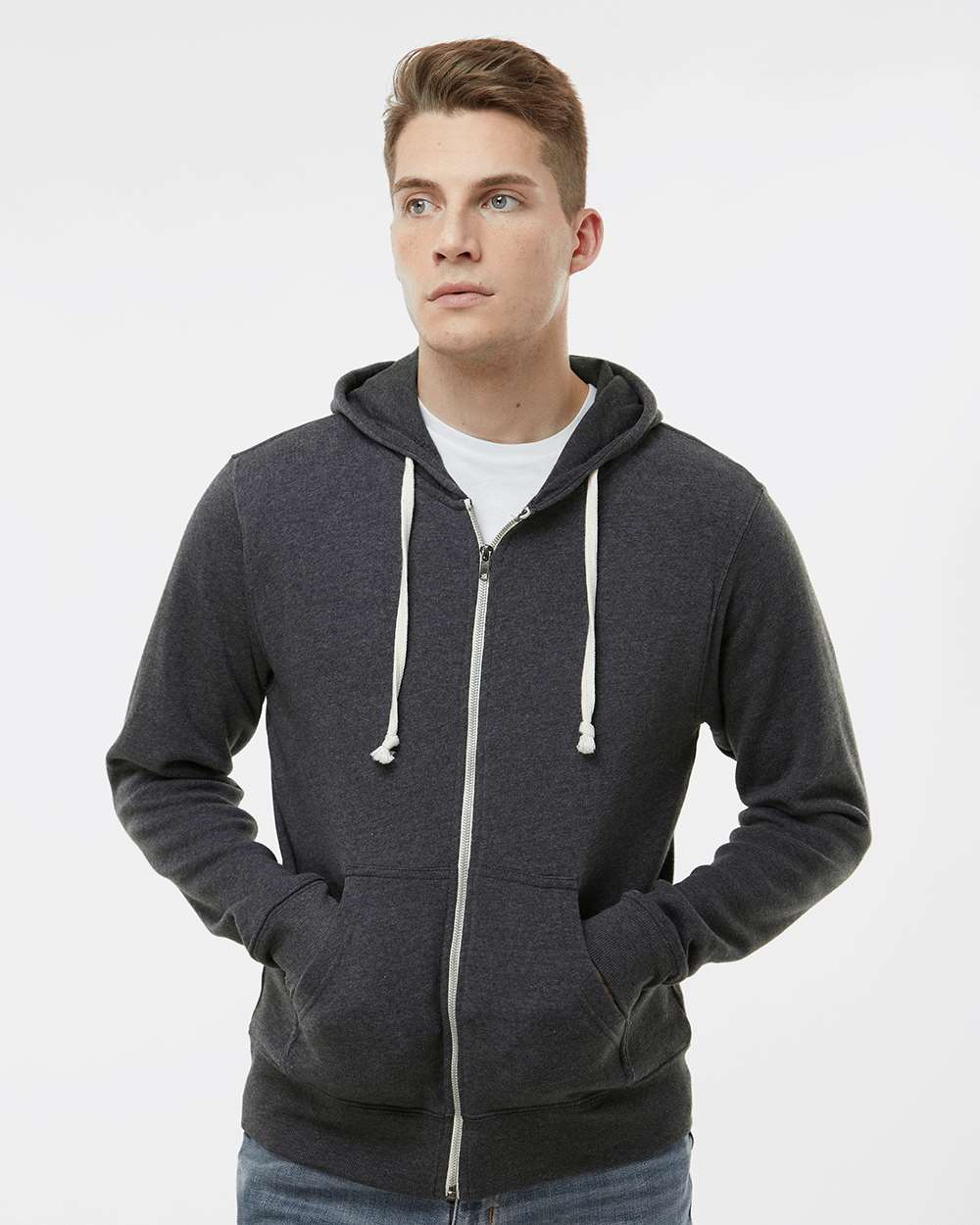 J. America-8872-Triblend Full-Zip Hooded Sweatshirt - Image 11