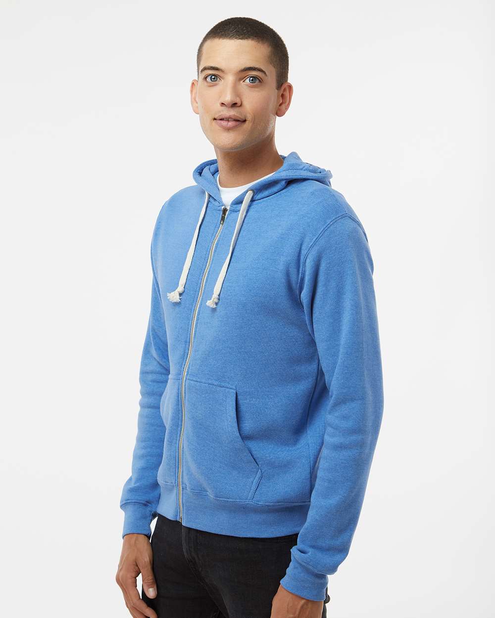 J. America-8872-Triblend Full-Zip Hooded Sweatshirt - Image 18