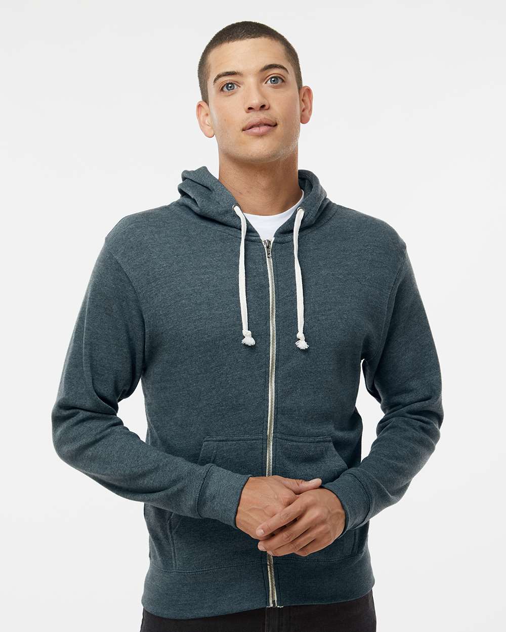 J. America-8872-Triblend Full-Zip Hooded Sweatshirt - Image 29
