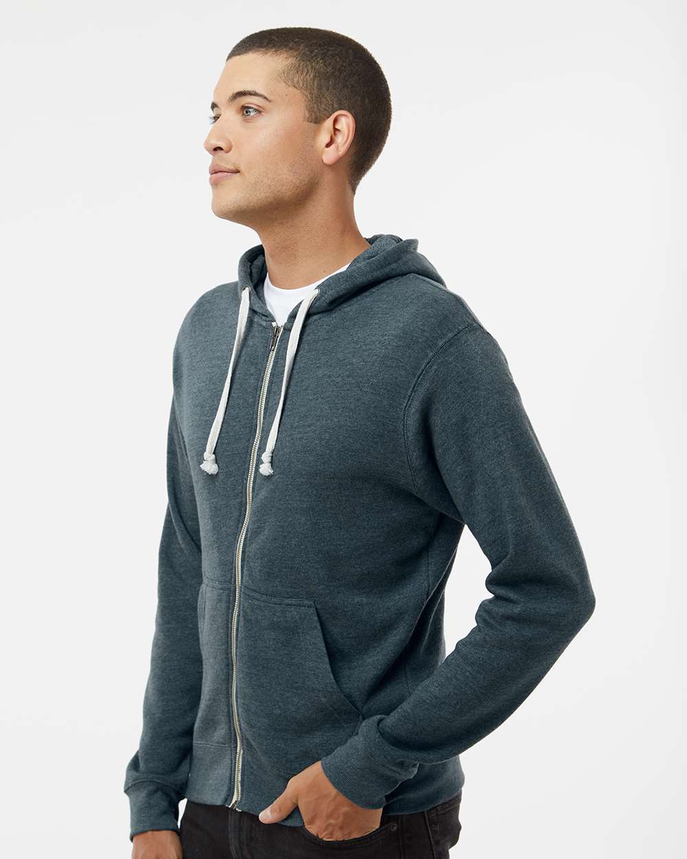 J. America-8872-Triblend Full-Zip Hooded Sweatshirt - Image 30