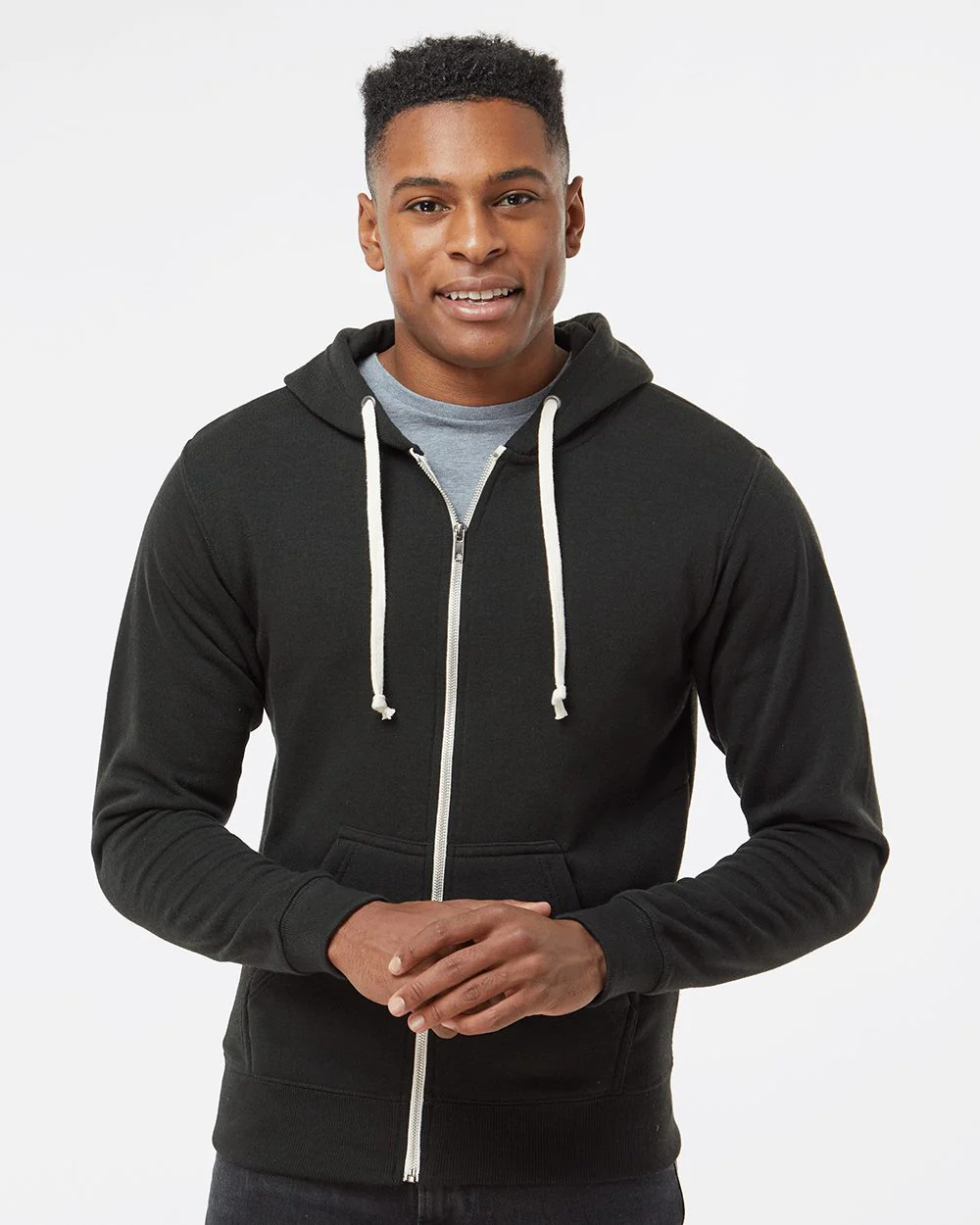 J. America-8872-Triblend Full-Zip Hooded Sweatshirt - Image 7
