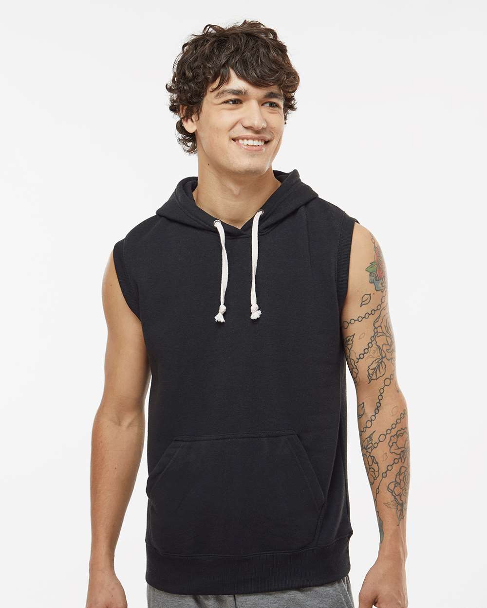 J. America-8877-Triblend Sleeveless Hooded Sweatshirt - Image 11
