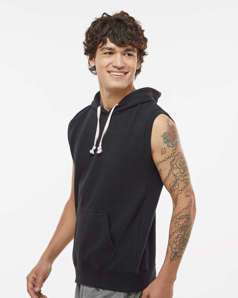 J. America-8877-Triblend Sleeveless Hooded Sweatshirt - Image 12