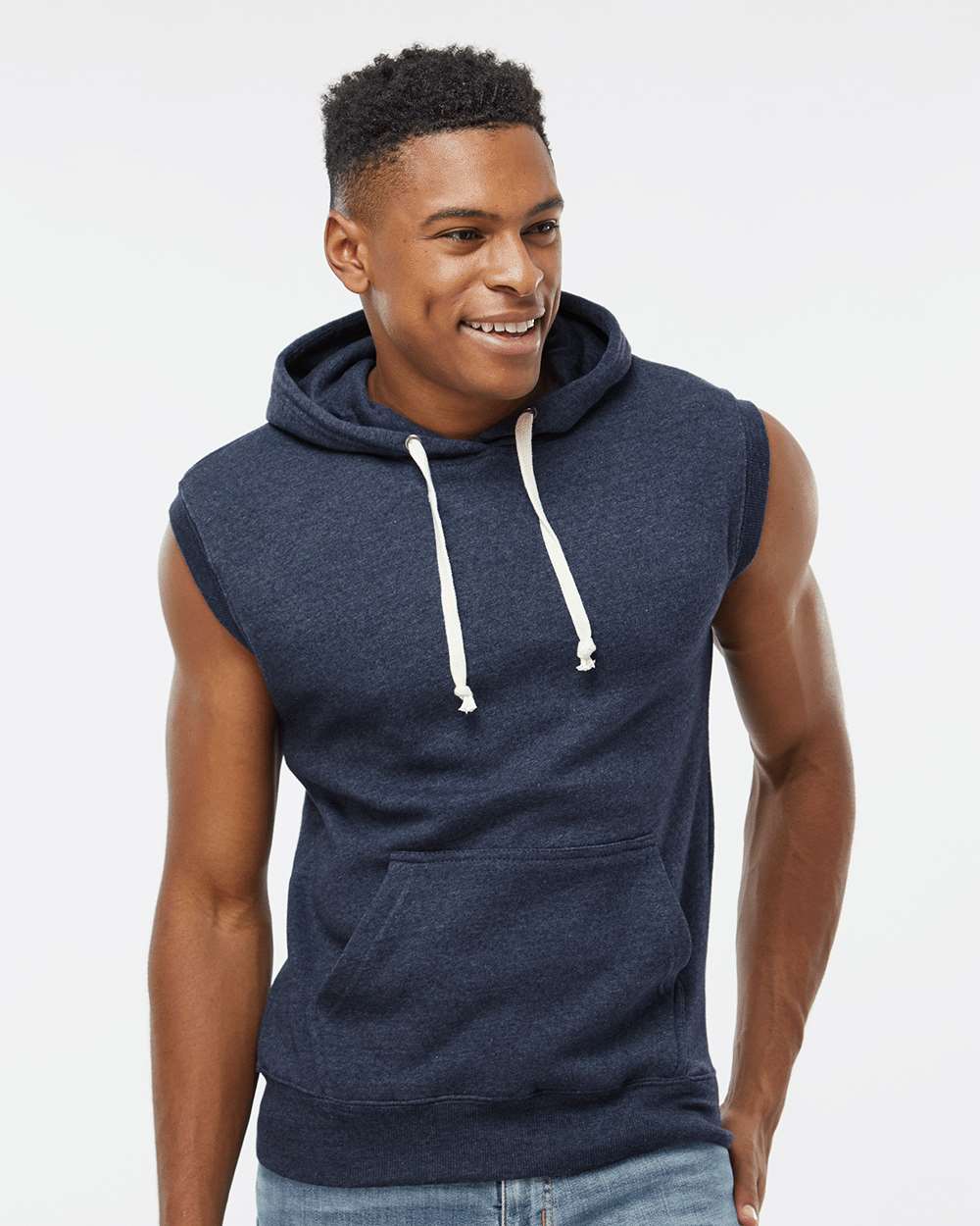 J. America-8877-Triblend Sleeveless Hooded Sweatshirt - Image 17