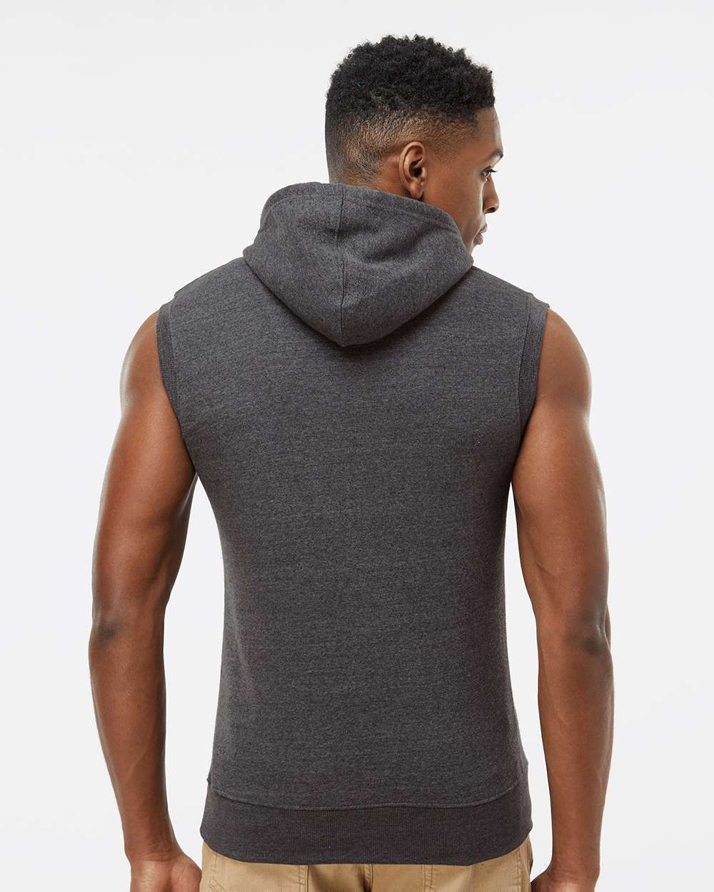 J. America-8877-Triblend Sleeveless Hooded Sweatshirt - Image 6