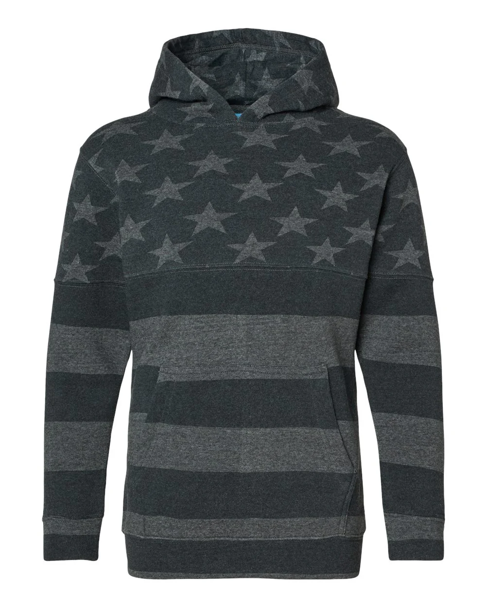 J. America-8880-Youth Triblend Fleece Hooded Sweatshirt - Image 2