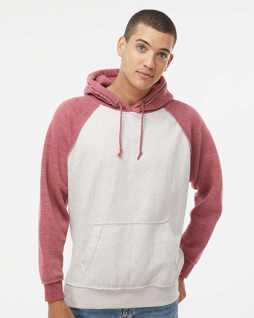 J. America-8885-Vintage Heather Hooded Sweatshirt - Image 11