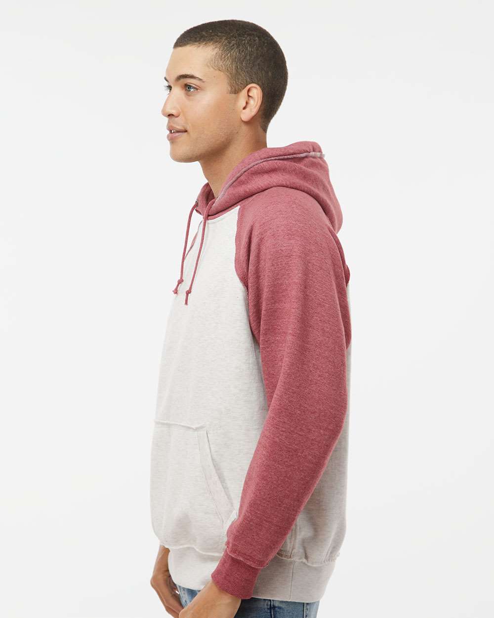J. America-8885-Vintage Heather Hooded Sweatshirt - Image 12
