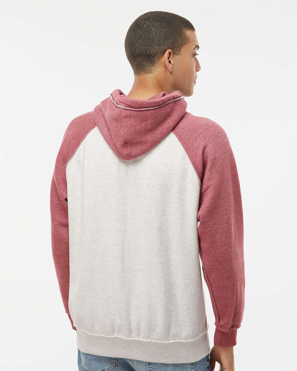 J. America-8885-Vintage Heather Hooded Sweatshirt - Image 13