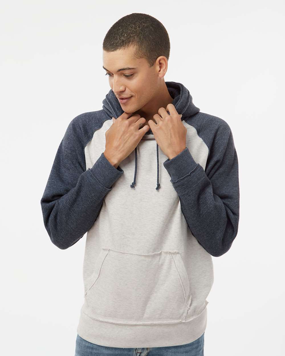 J. America-8885-Vintage Heather Hooded Sweatshirt - Image 23