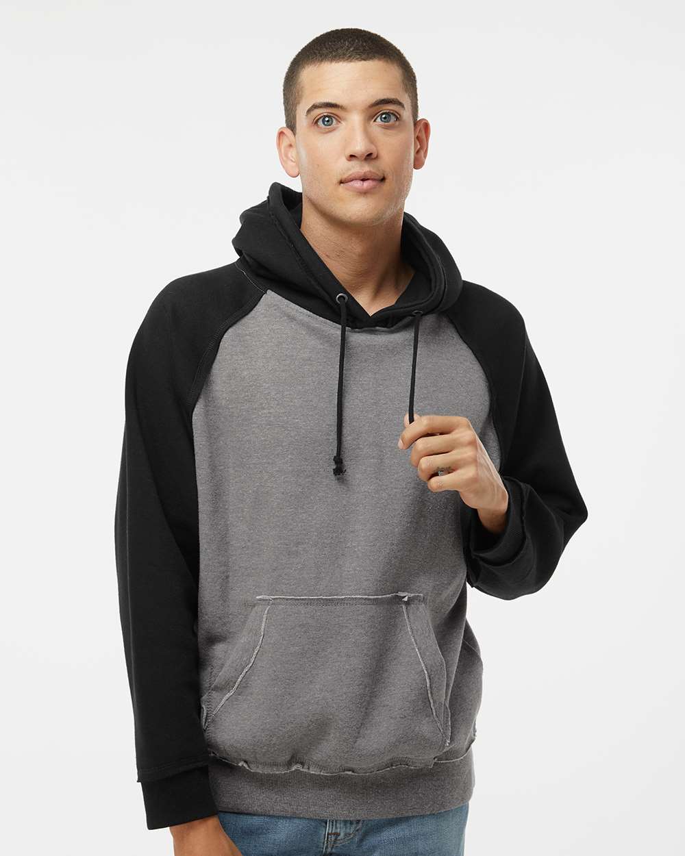 J. America-8885-Vintage Heather Hooded Sweatshirt - Image 29
