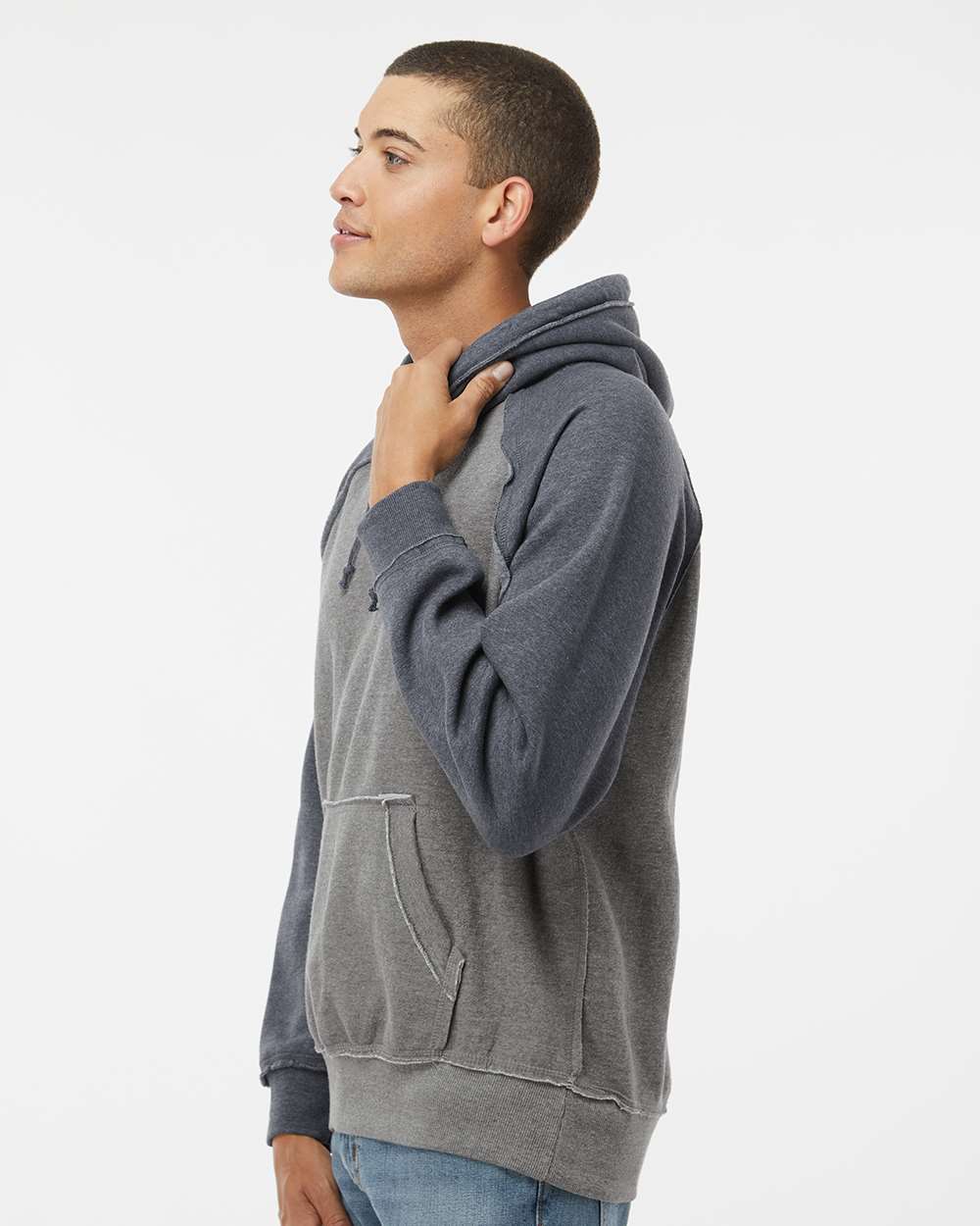 J. America-8885-Vintage Heather Hooded Sweatshirt - Image 48