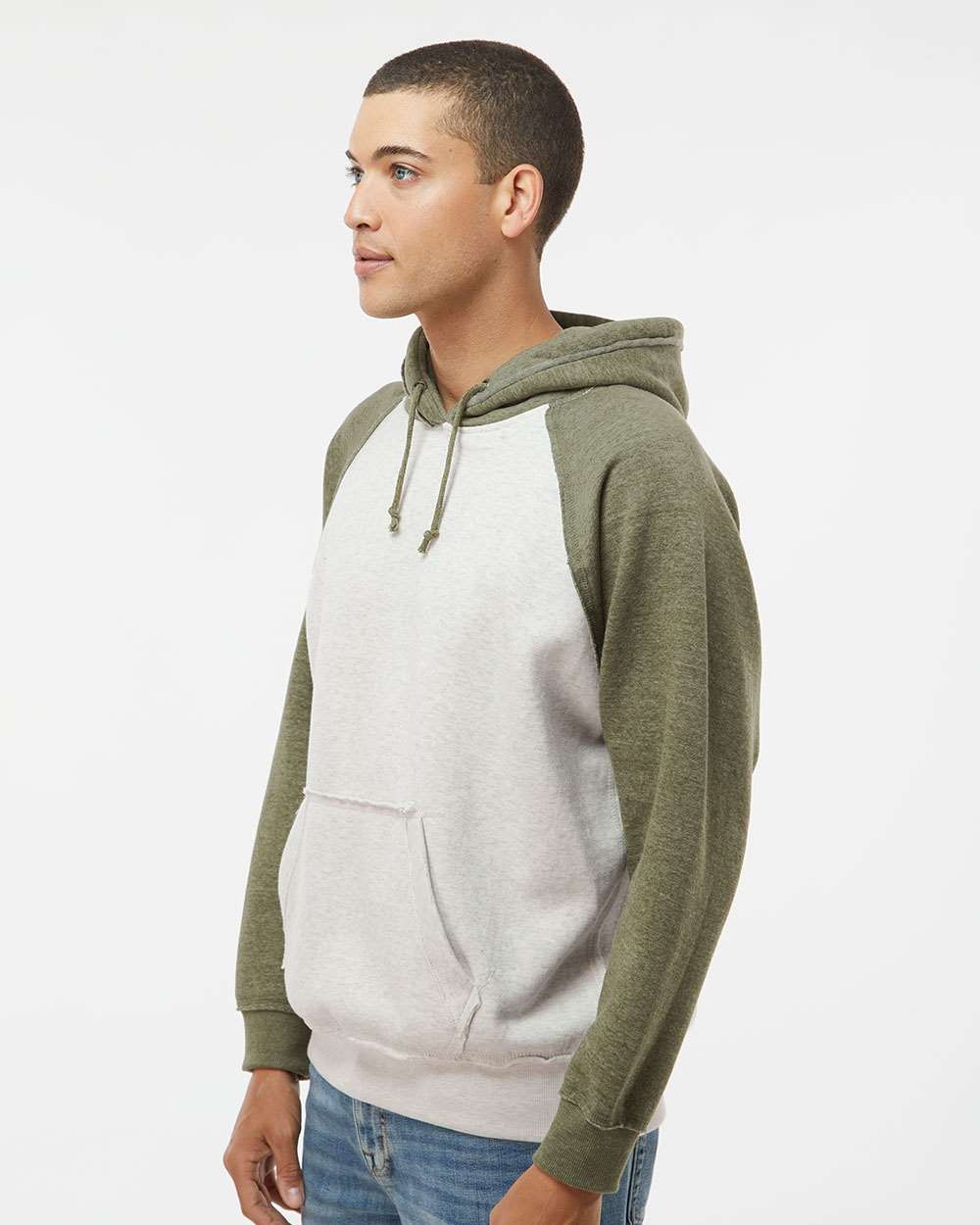 J. America-8885-Vintage Heather Hooded Sweatshirt - Image 5
