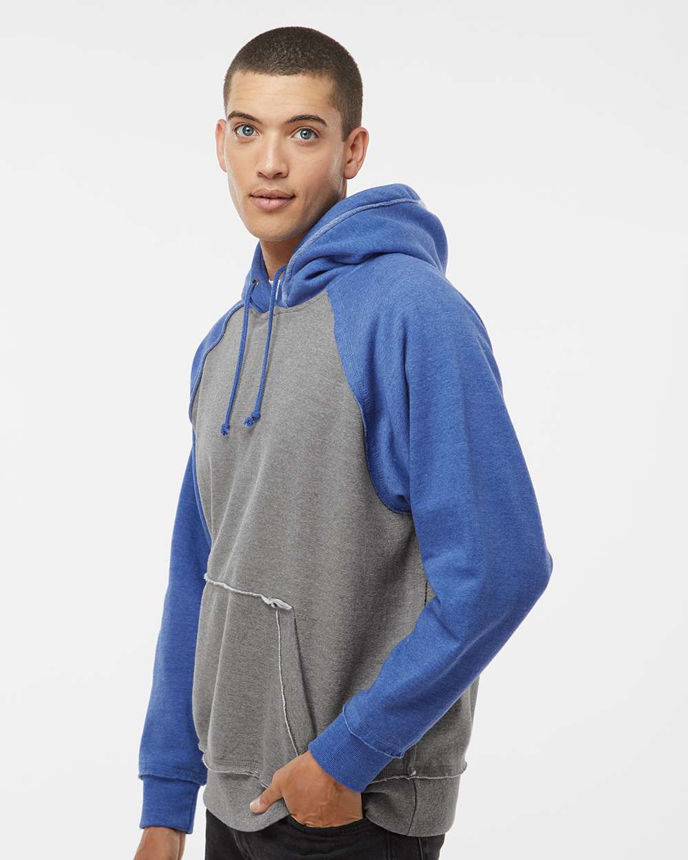 J. America-8885-Vintage Heather Hooded Sweatshirt - Image 54