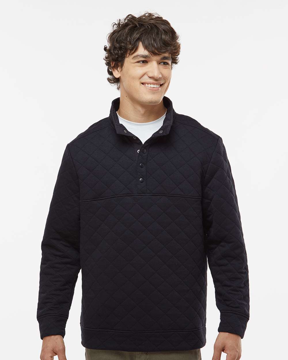 J. America-8890-Quilted Snap Pullover - Image 4
