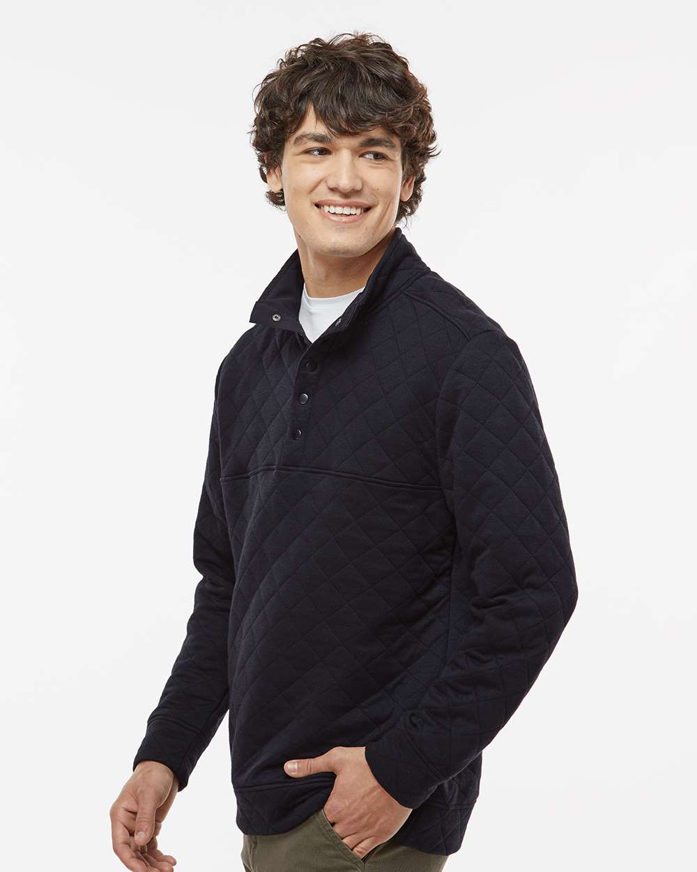 J. America-8890-Quilted Snap Pullover - Image 5
