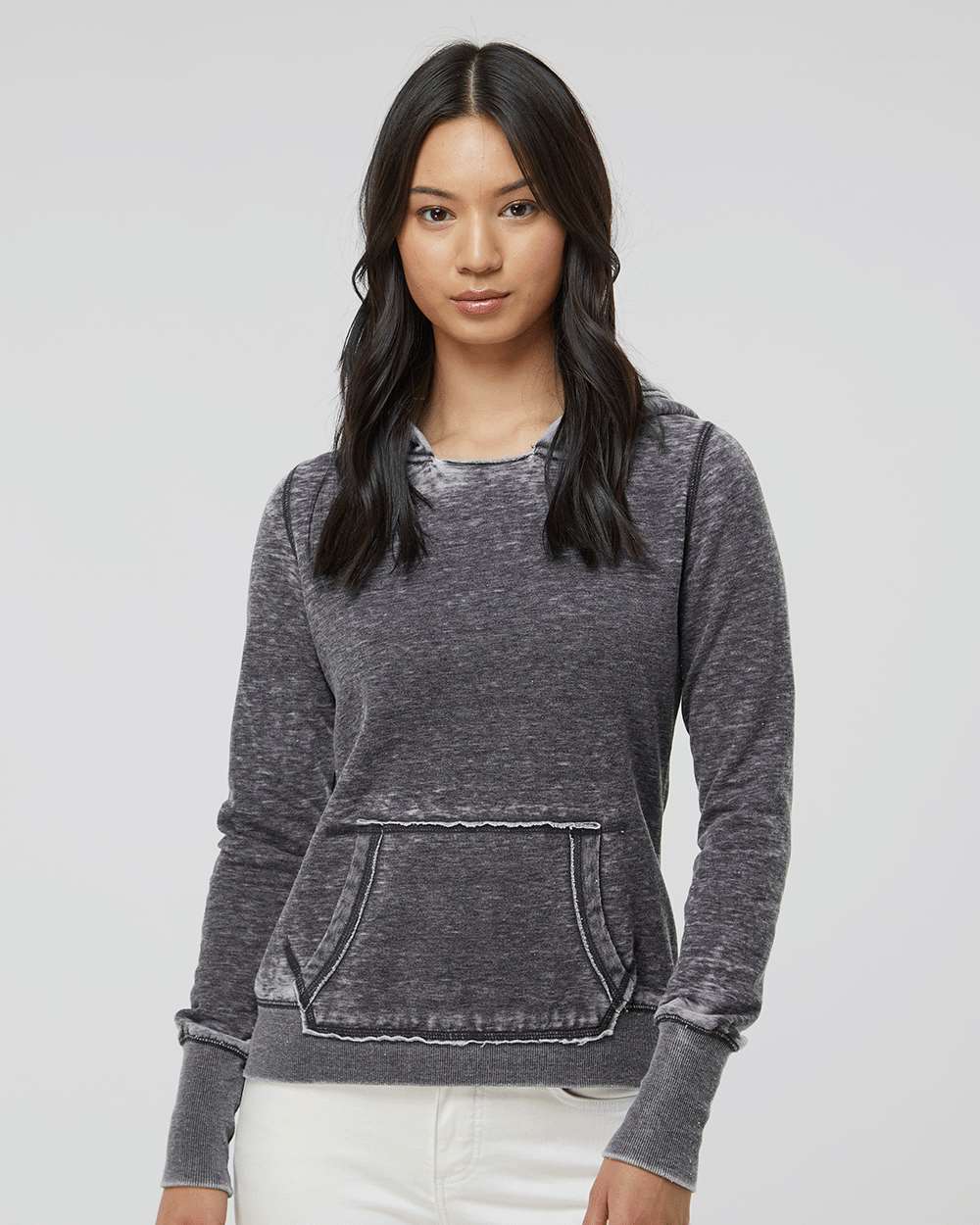 J. America-8912-Women's Zen Fleece Hooded Sweatshirt - Image 11